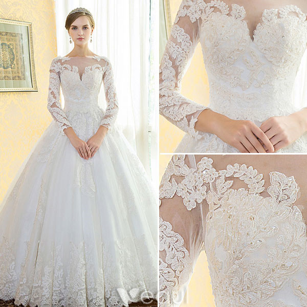 Glamorous Bridal Gown 2017 Square Neckline Applique Lace