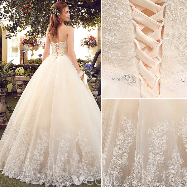 Elegant Sweetheart Applique Strapless Ballgown Wedding Dress With Beading  Organza 2017 Plus Size Bridal Gresses BW03 From Juliaweddingdresses,  $136.41 | DHgate.Com