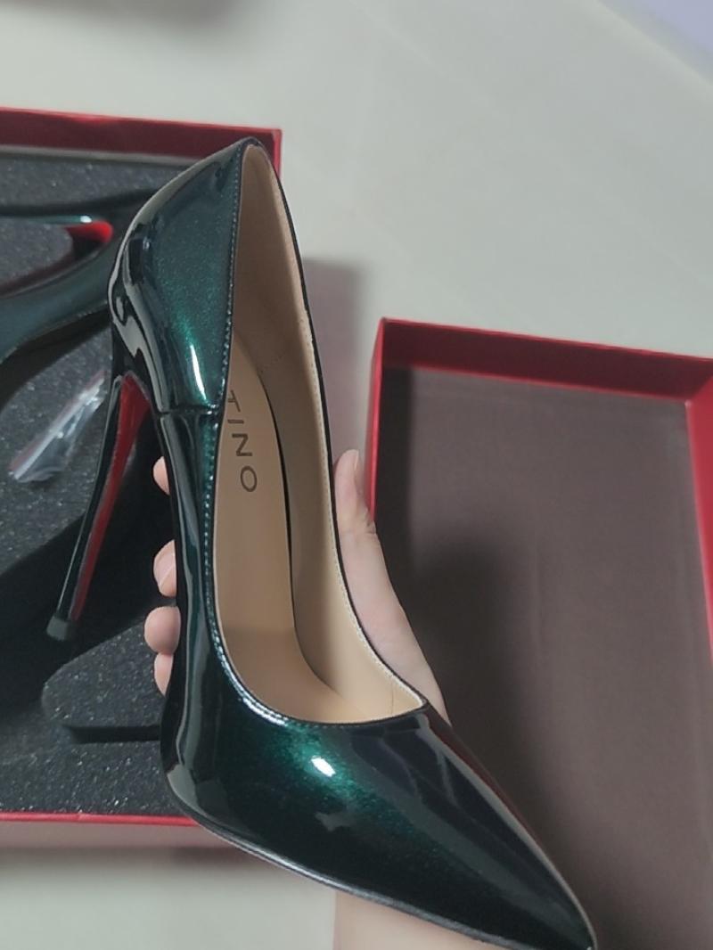 Chic / Beautiful Dark Green Evening Party Pumps 2019 Patent Leather 12 ...